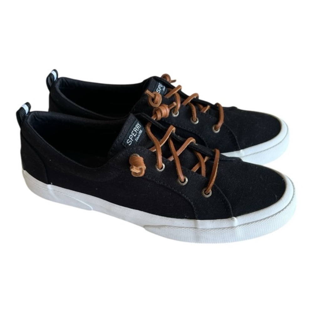 Sperry Women’s Crest Vibe Black Canvas Sneakers Size 10